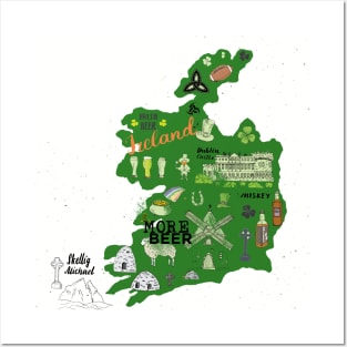 St Patrick Day Irish Map More Beer T-shirt Posters and Art